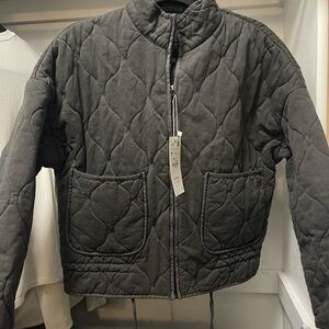Quilted Gray Jacket with Pockets